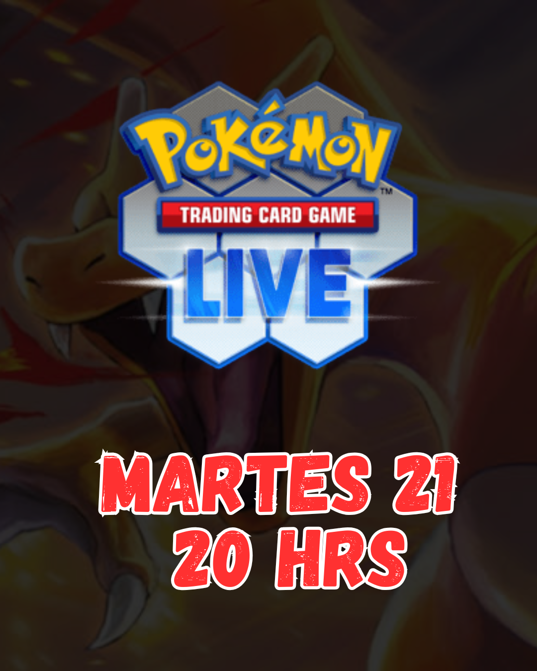 Torneo Pokemon Live: Martes 21 Julio - 20 Hrs.