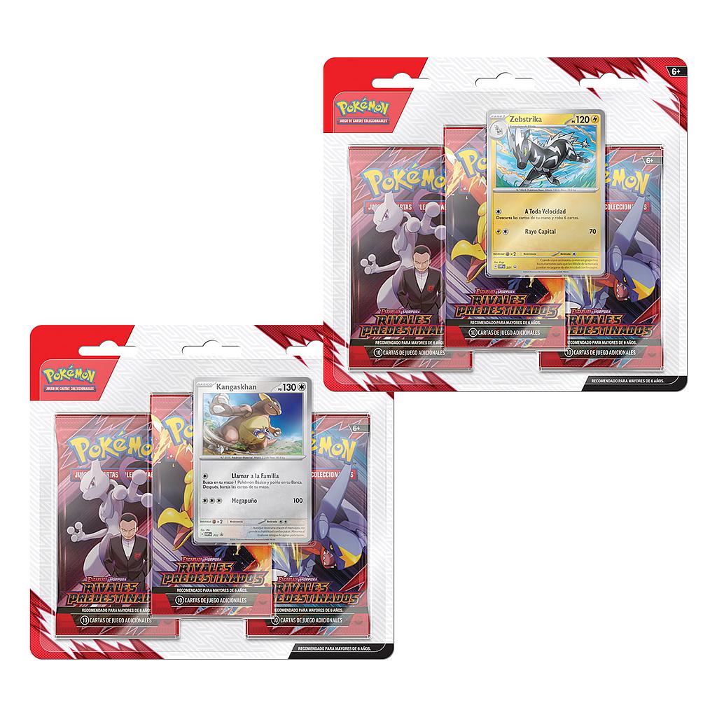 Pokemon Scarlet & Violet: Destined Rivals - 3 Pack Blister (Kangaskhan / Zebstrika)