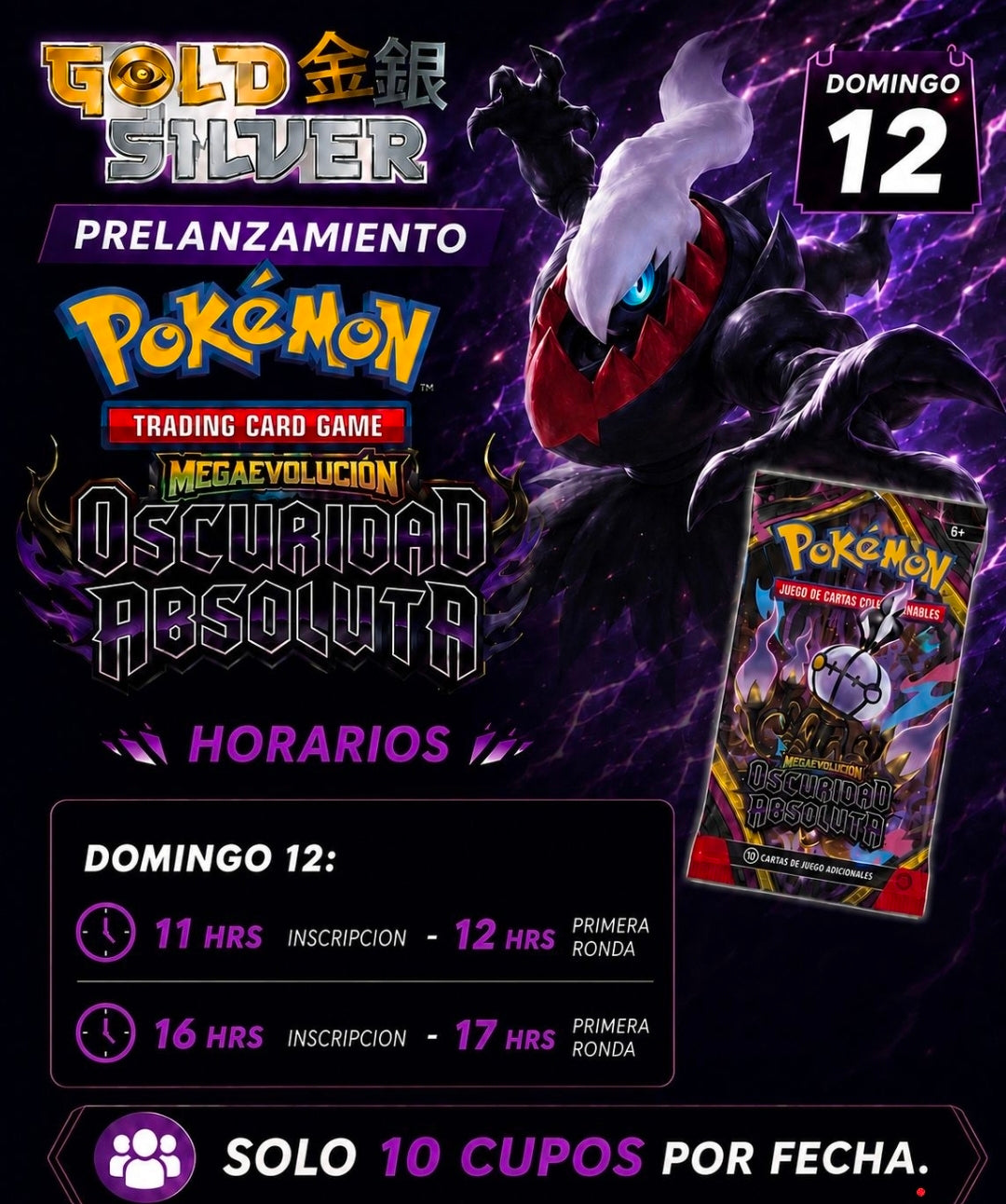 Pokemon Prelanzamiento Oscuridad Absoluta - Sábado 11 / Domingo 12