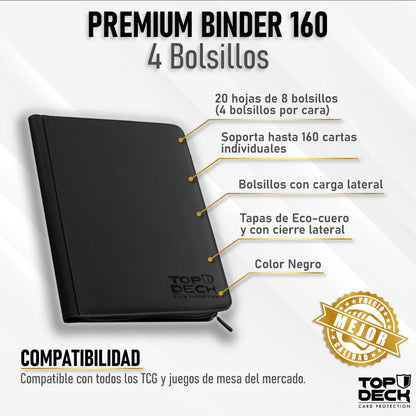 Carpeta Top Deck 180 4 bolsillos- Ecocuero Negro