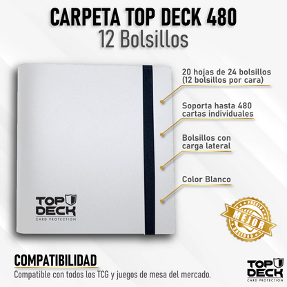 Carpeta Top Deck 480 12 bolsillos- Plastica Blanco