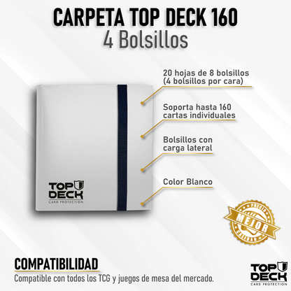 Carpeta Top Deck 160 4 bolsillos- Plastica Blanco