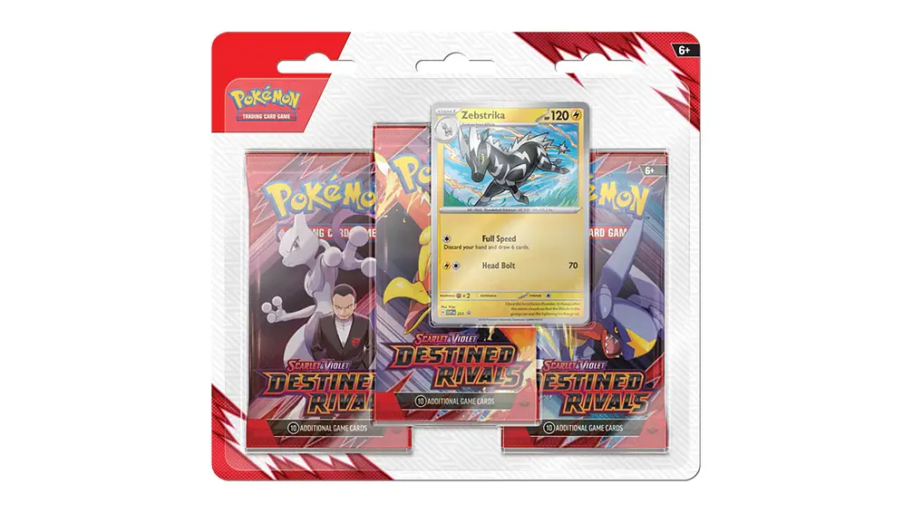 Pokemon Scarlet & Violet: Destined Rivals - 3 Pack Blister (Kangaskhan / Zebstrika)