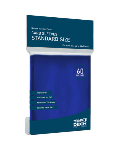 Protectores TOP DECK Standard 64x89mm color Azul