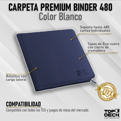 Carpeta Top Deck 480 12 bolsillos- Ecocuero Azul