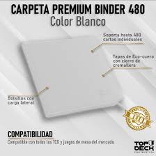 Carpeta Top Deck 480 12 bolsillos- Ecocuero Blanco