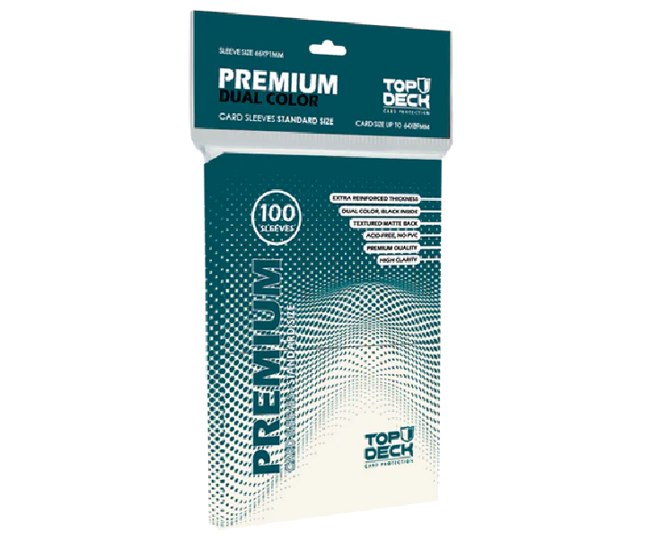 Protectores Premium | TOP DECK Standard 66x91mm color Blanco