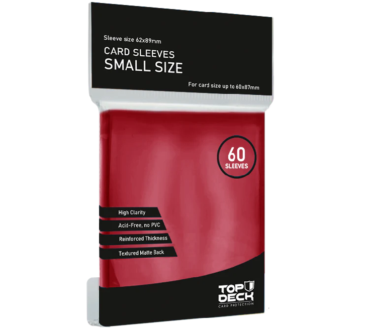 Protectores TOP DECK Small 62x89mm color Rojo