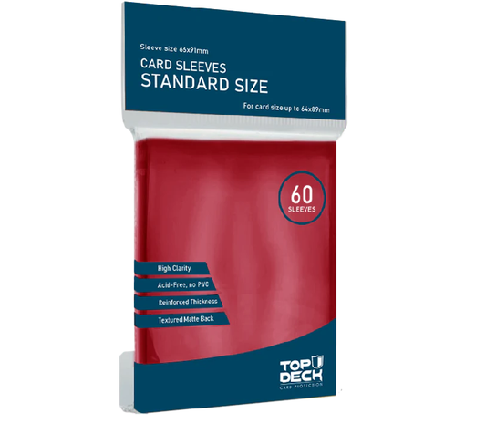 Protectores Esenciales | TOPDECK Standard 64x89mm color Rojo