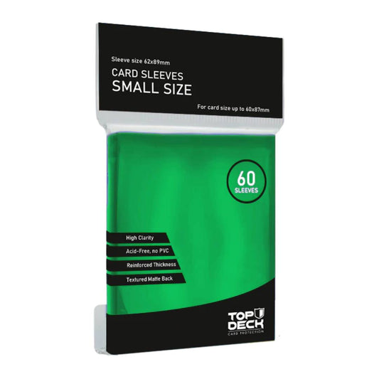 Protectores TOP DECK Small 62x89mm color verde