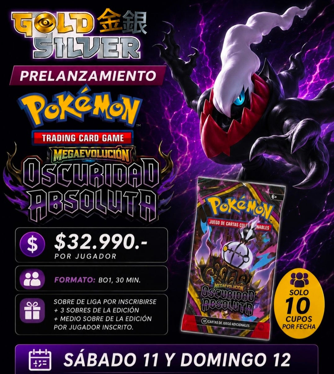 Pokemon Prelanzamiento Oscuridad Absoluta - Sábado 11 / Domingo 12